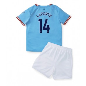 Manchester City Aymeric Laporte #14 kläder Barn 2022-23 Hemmatröja Kortärmad (+ korta byxor)